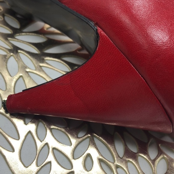 VINTAGE Buskens Made in Spain Polka Dot Peep Toe Red Heels Size 6.5 - Picture 9 of 12